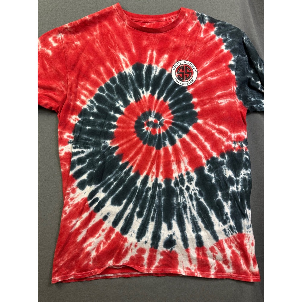 Simply Southern Christmas Dog Tie Dye Long Sleeve Shirt Red Black Large - Picture 4 of 11